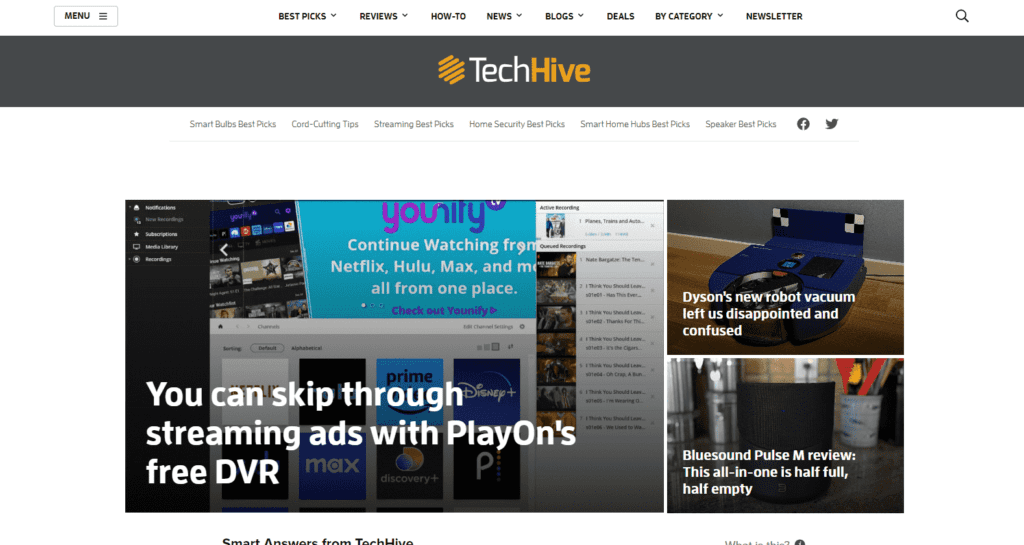 TechHive Website Screenshot 